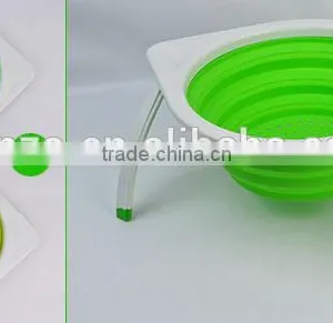 Hot Sales Standing Silicone Collapsible Collander Of Foldbale Draining Basket Strainer thumbnail-3