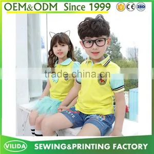 New Design Primary School Uniform Polo and Skirt or Shorts From China Factory thumbnail-1