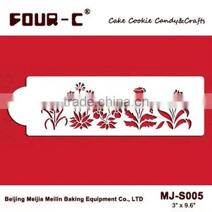 Garden Flowers Cake Stencils Cookie Stencil Set Coffee Stencils Culinary Stencil thumbnail-1