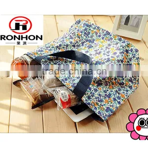 Floral Printing Canvas Women Tote Bag Portable Shopping Bag thumbnail-2