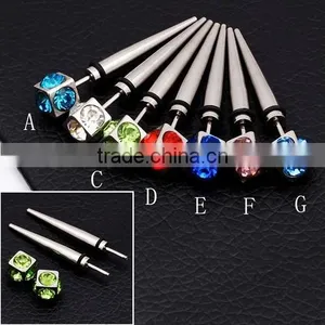 New Arrival Stainless Steel Colorful Crystal Body Piercing Jewelry thumbnail-3