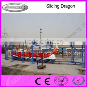 Funfair Kids and Adults Outdoor Amusement Park Rides Dragon Sliding Roller Coaster for Sale thumbnail-2