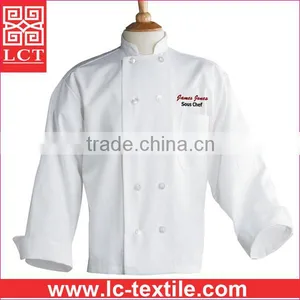 Recommend Top Level Quality Embroidery Custom Chef Uniform With Pocket on Sleeves(LCTU0014) thumbnail-1