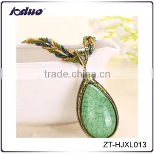 National Wind Women Water Drop Pendant Necklace thumbnail-1