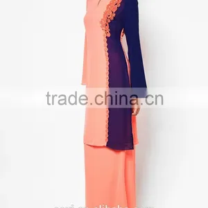 Embroidered Long Sleeve New Design Girls Maxi Muslim Dress thumbnail-5