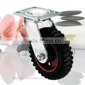 5 Inch Rubber Wheel, Heavy Duty Swivel Hardware Caster thumbnail-1