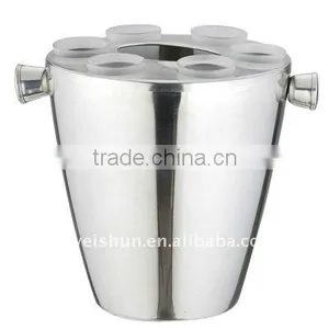 Round Ice Bucket With Glass Cups thumbnail-1