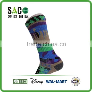 Blue Green Black Camouflage Compression Sports Socks thumbnail-2