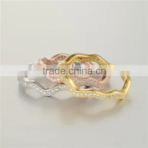 Fashion Jewelry Silver 925 Handmade Gold Plated Ring With Clear Zircon thumbnail-3