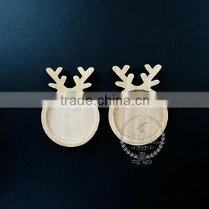 25mm Setting Size Natual Log Wood Deer Horn Round Bezel Pendant Setting DIY Findings Supplies 1411132 thumbnail-1