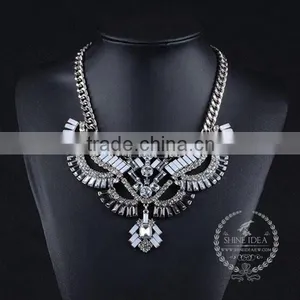 High Quality Vintage Style Rhinestone Chunky Statement Necklace Tin Alloy Fashion Women Pendant Necklace 6390082 thumbnail-2