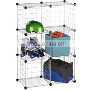 6 Storage Cubes, Stacking Wire Cube Set Closet Organizer Bins Bask (FH-ALW0023) thumbnail-1