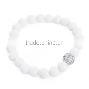 Moon Bodhi Seed Stretch Bracelet Buddhism Prayer Beads Mala White thumbnail-4