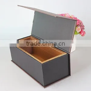 Chinese Factories Wholesale Custom Tea Caddy, Fashion Beautiful Gift Boxes, Deep Coffee Color Storage Box thumbnail-1