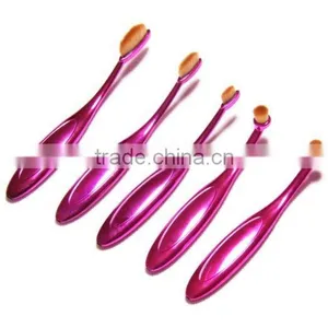 2016 Toothbrush Design Makeup Brush Brush Makeup Cosmetics New High Quality Professional 10 Pcs Rose Gold Oval Brush Set thumbnail-2