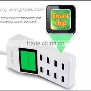 2016 EU Plug 8 Port Fast Charger USB Socket With LED Display Screen For Apple For Samsung For Tablet thumbnail-3