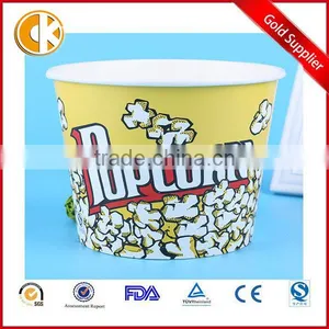 Big Yellow Disposable Paper Popcorn Cups / Bowls for Movies thumbnail-1