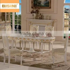 Bisini Luxury European Style Oval Shape Wooden Dining Table thumbnail-1