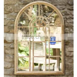 Strong Metal Frame Round Arch Garden Mirror thumbnail-1