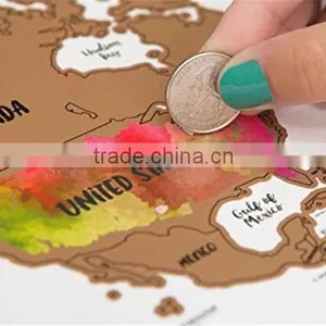 Travel Maps "It's a Beautiful World" Scratch Your Travels Track Map thumbnail-4