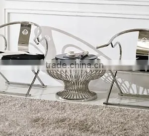 Modern Heat Selling Modern Dining Table Marble Round Dining Table Glass Cover Dining Table thumbnail-5