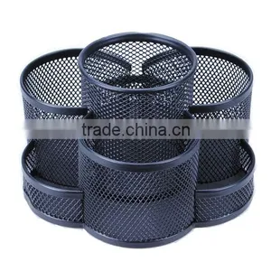3 Compartments Multi Purpose Metal Mesh Pencil Holder thumbnail-2