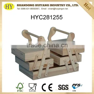 Customized Cheap Natural Unfinished Wooden Sewing Box thumbnail-1
