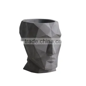 Handsome Man Head Concrete Succulent Planter Pot thumbnail-2