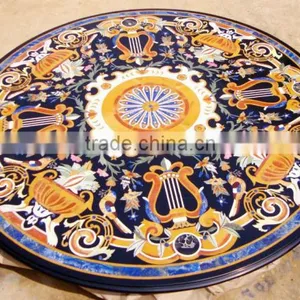 Micro Mosaic Marble Inlay Table Top Coffee Table Top thumbnail-1