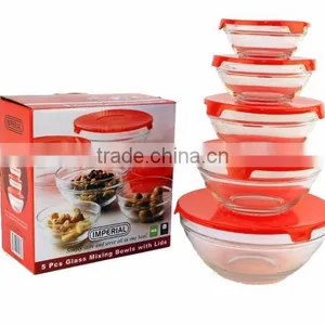 Glass Bowl With Red Lids thumbnail-1