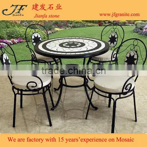 Outdoor Flod Furniture Ceramic Mosaic Garden Coffee Table Set Designs thumbnail-4