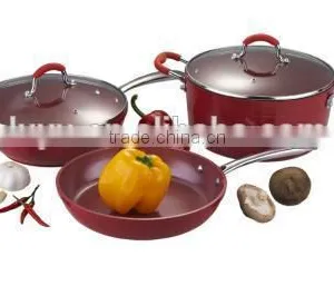 5pcs Forged Aluminum Nonstick Pots and Pans Set With Stainless Steel Pans thumbnail-1