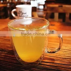Heat Resistant Borosilicate Double Wall Glass Coffee Cup thumbnail-1