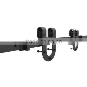 Barn Door Sliding Flat Steel Black Door Roller and Track With Solf Closer thumbnail-2