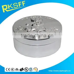 Small Round Metal Box for Newborn Baby Presents thumbnail-1