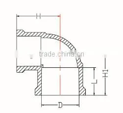 HIGH QUANLITY REDUCING ELBOW OF PVC DIN STANDARD FITTINGS FOR WATER SUPPLY thumbnail-2