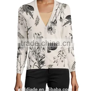 Digital Printing Knitted Pullovers Womens Cardigan Sweater thumbnail-2