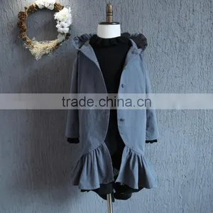 European Children Clothing Wholesale Girls Fishtail Coat Plain Hoodies thumbnail-1