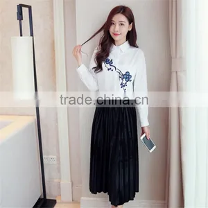 2017 Latest Popular Women's Clothing Velvet Tall Waist Long Skirts for Ladies thumbnail-6