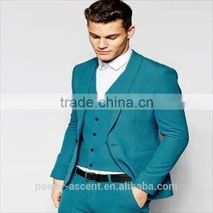 2016 Men's Hot Sale Amazing Skinny Turquoise Suit Jacket thumbnail-1