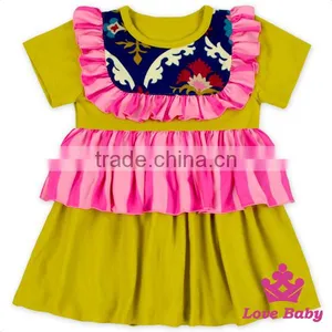 Solid Color Soft Cotton Beautiful Girl Casual Wear Smocking Short Sleeve Tops thumbnail-5
