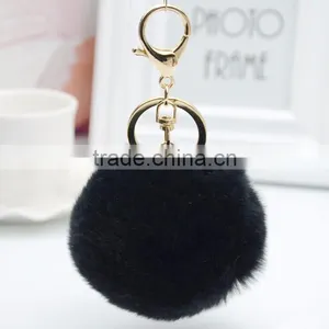 Myfur Genuine Rabbit Fur Ball Fur Decoration Colorful Customized Real Pom Rabbit Fur Fluffy Ball Keychain thumbnail-2