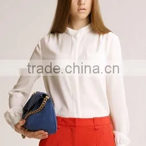 2013 Women Long Sleeve White Formal Shirts thumbnail-1