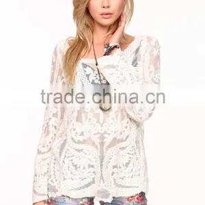 Latest Summer Lace Blouse Fashion Blouses for Middle Aged Women thumbnail-3