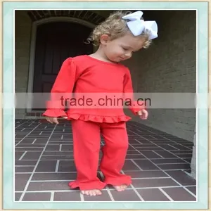 Cute Baby Girl Christmas Children Clothing Knitted Material Red Ruffle Fall Boutique Outfit thumbnail-1