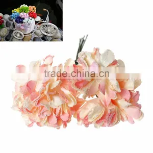 Wholesale Millinery Pink Paper Artificial Chrysanthemum Flower Decoration thumbnail-2