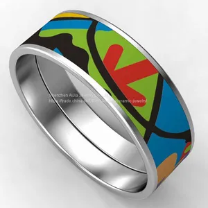 High Polish Enamel Stainless Steel Bracelet For Women Gift thumbnail-1