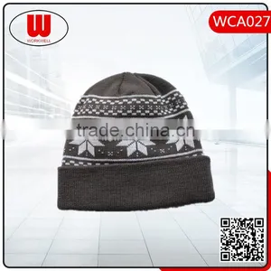 Womens Jacquard Knitted Winter Hats thumbnail-1