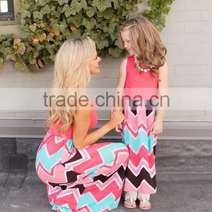 Mommy and me Maxi Dresses Strip Dresses Blue and White Long Dresses thumbnail-4