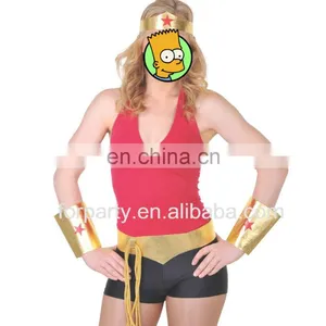 CG-COS1031 Super Heroine Costumes,headband,arm Cuffs,belt With Rope thumbnail-1